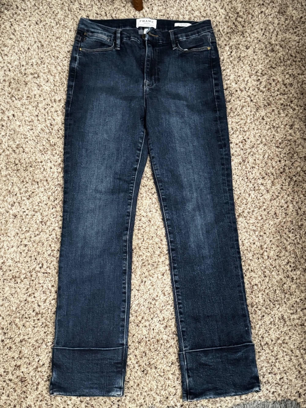 Frame Denim Le High Straight Cuffed Jean Size
